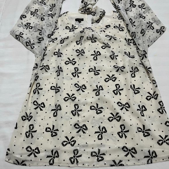 Talbots Womens Sheer Blouse Size L - Picture 6 of 10